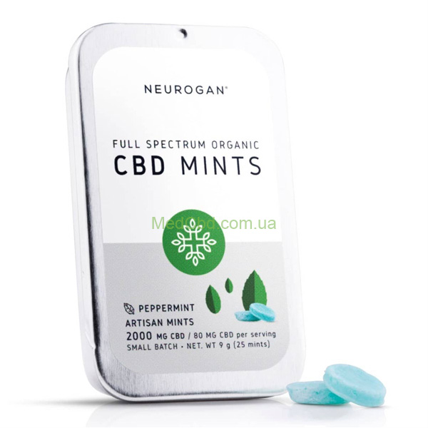 CBD Леденцы 250mg Neurogan CBD Mints Full Spectrum Organic Neurogan
