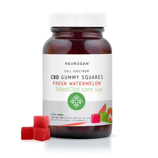 КБД мармеладки CBD Gummy Squares Fresh Watermelon Neurogan